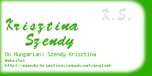 krisztina szendy business card